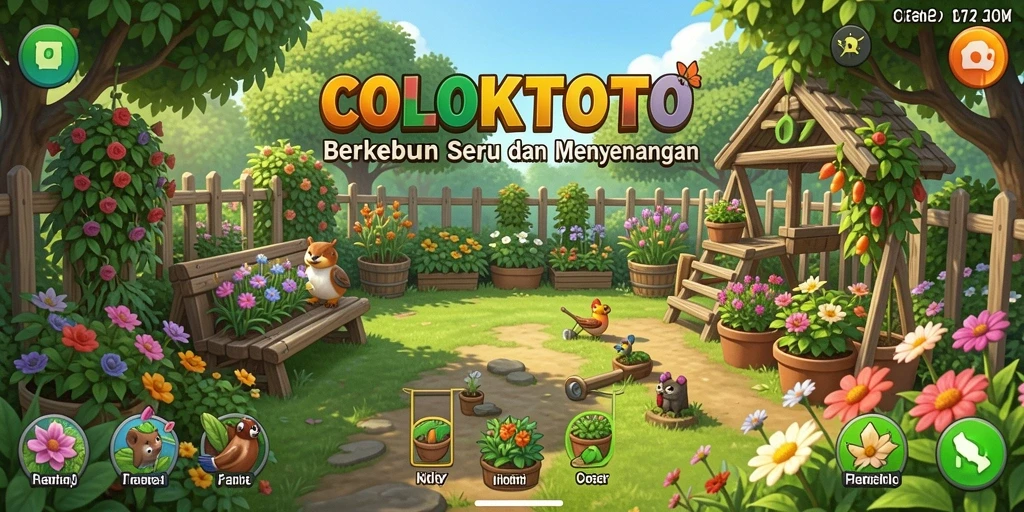 Screenshot COLOKTOTO menampilkan aktivitas berkebun yang menyenangkan.