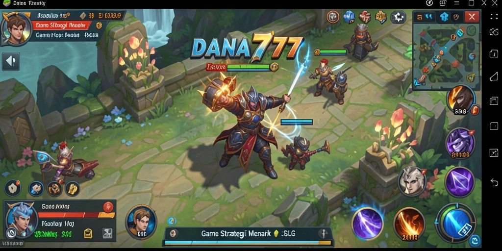 Tampilan gameplay DANA777 dengan pertempuran strategis yang menarik.