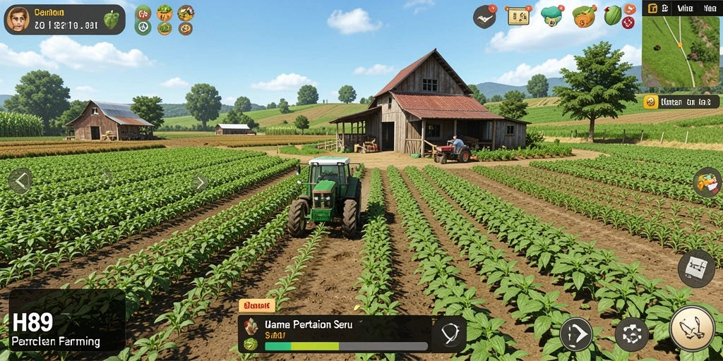 Screenshot utama H89 menampilkan gameplay bertani yang seru dan interaktif.