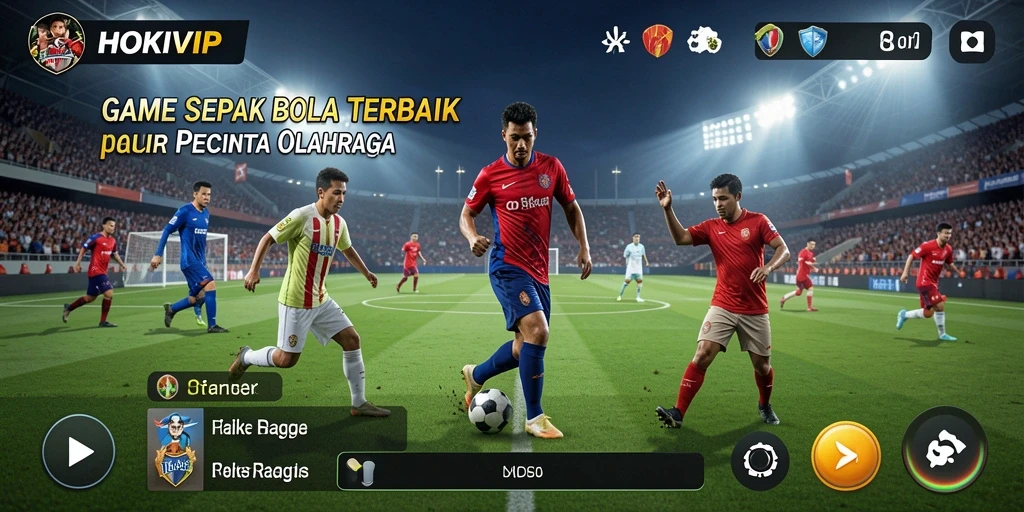 Tampilan gameplay HOKIVIP yang mendebarkan dalam aksi sepak bola.