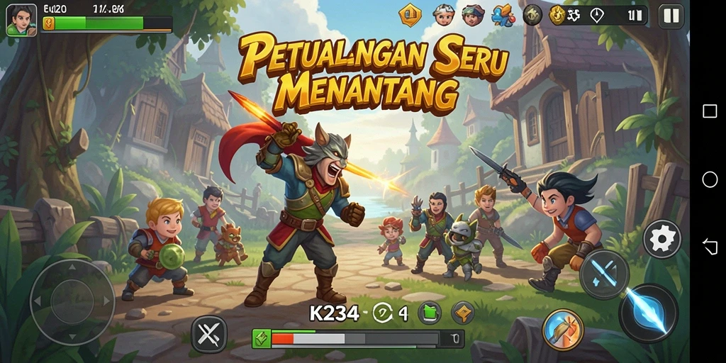 Screenshot gameplay K234 menampilkan aksi petualangan yang mendebarkan.