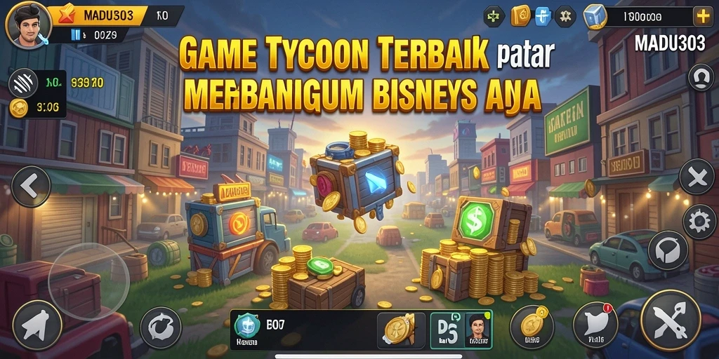 Tampilan gameplay seru MADU303 yang menantang pemain menjadi pengusaha sukses.