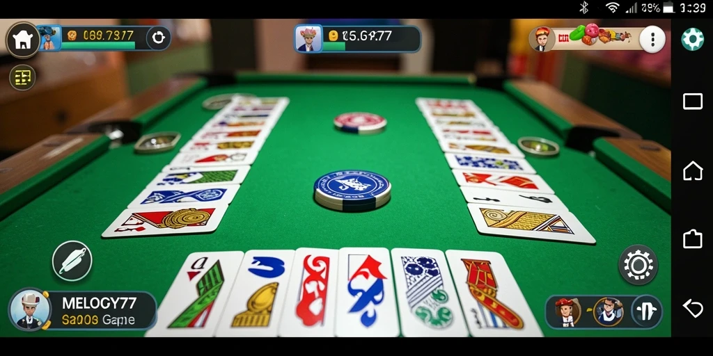 Tampilan gameplay seru dari MELODY77 yang menyuguhkan permainan Gaple.