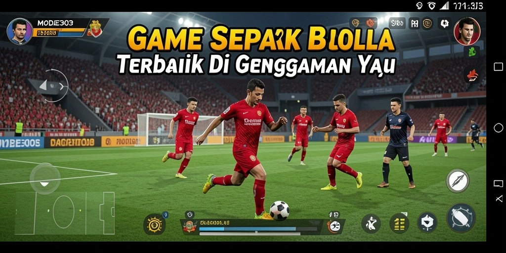 Tampilan gameplay dari MODE303 menampilkan aksi sepak bola yang seru dan mendebarkan.