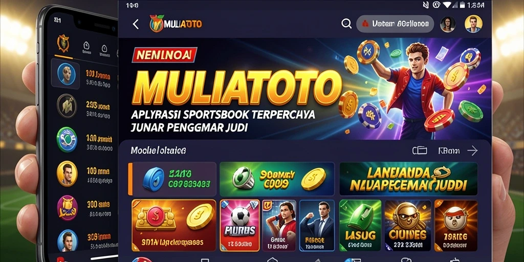 Tampilan utama MULIATOTO menampilkan pilihan taruhan olahraga yang beragam.