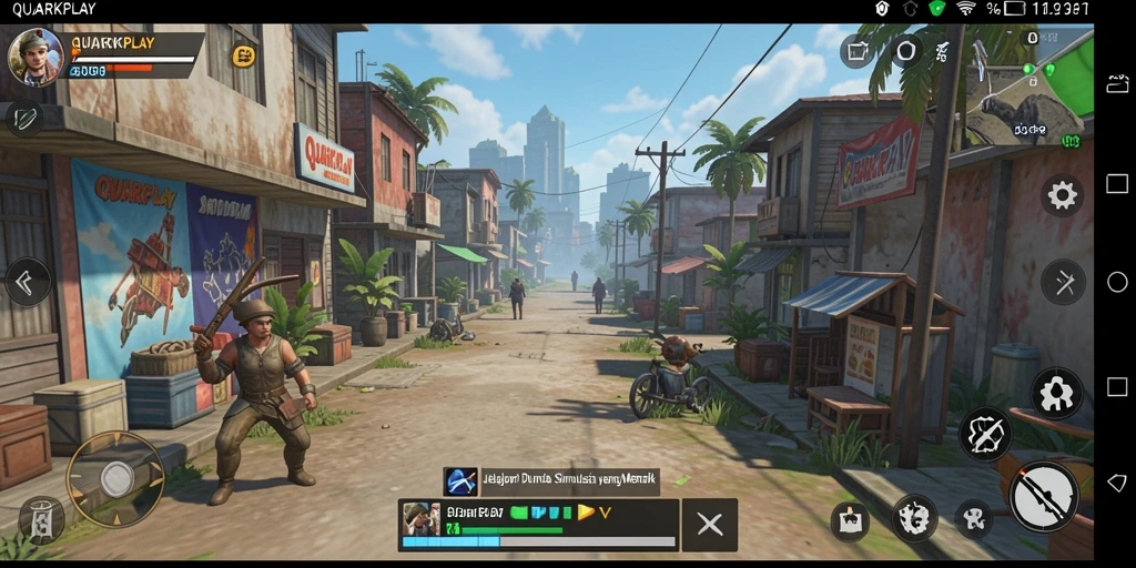 Tampilan menarik dari gameplay <strong>QUARKPLAY</strong> dalam simulasi interaktif.