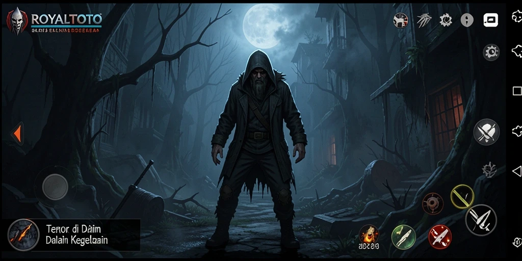 Screenshot gameplay ROYALTOTO menampilkan momen mencekam di dunia Horror.