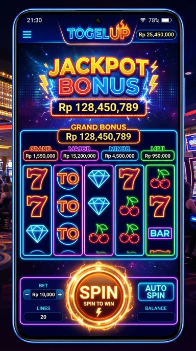 Tampilan antarmuka pengguna Togelup yang intuitif.